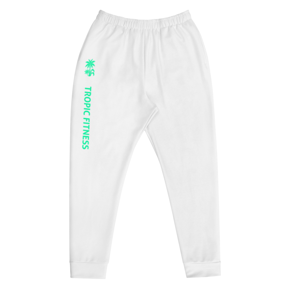 Tropic Fitness Classic Branded White Joggers – Tropic Fitness